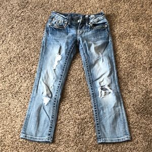 Miss me distressed cropped jeans light wash